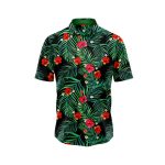 Red Hibiscus and Palm Hawaiian Shirt IBT-HWS-40