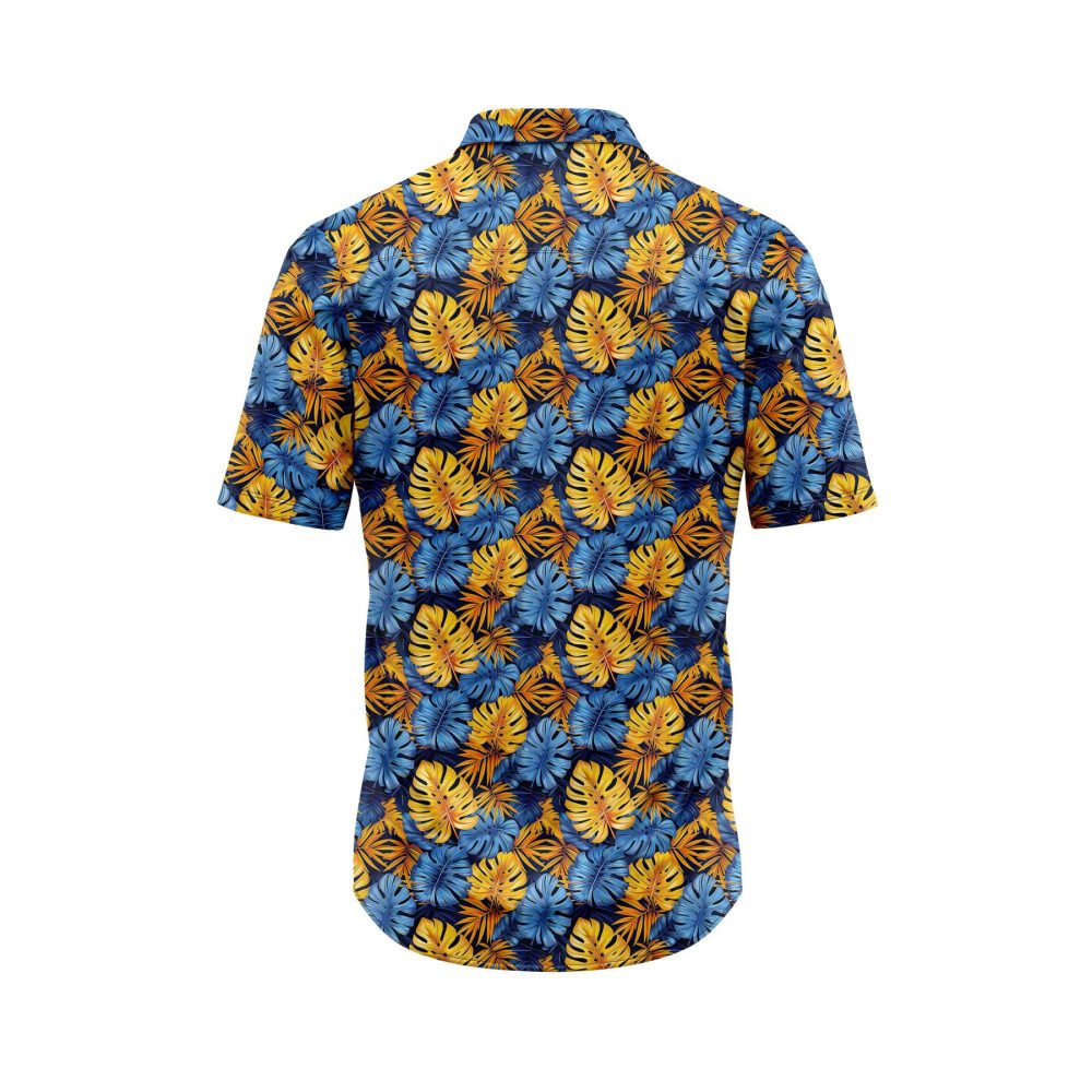 ibuytero Tropical Blue Gold Monstera Hawaiian Shirt 1