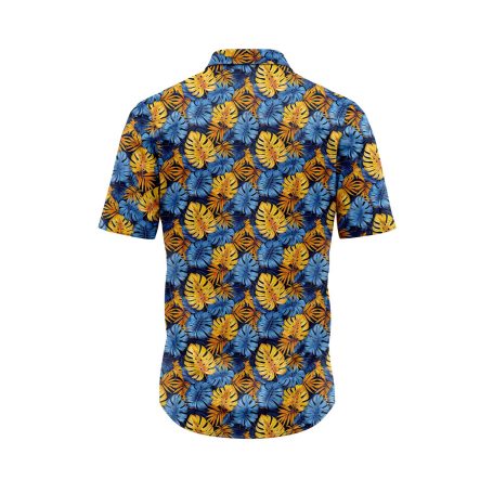 ibuytero Tropical Blue Gold Monstera Hawaiian Shirt 1