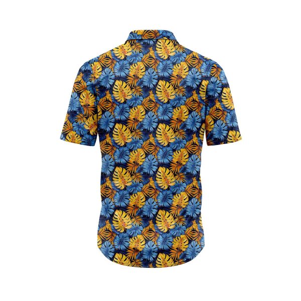 ibuytero Tropical Blue Gold Monstera Hawaiian Shirt 1