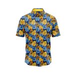 Tropical Blue Gold Monstera Hawaiian Shirt IBT-HWS-81