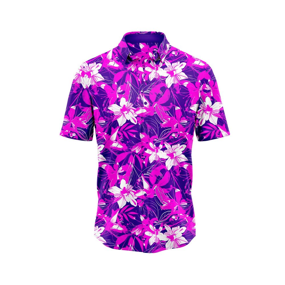 ibuytero Violet Bird of Paradise Hawaiian Shirt