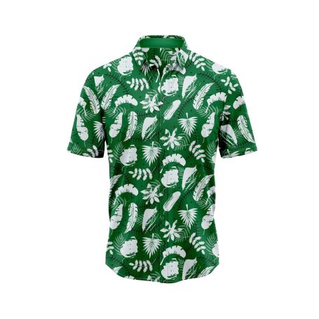 ibuytero White Leaf Hawaiian Shirt