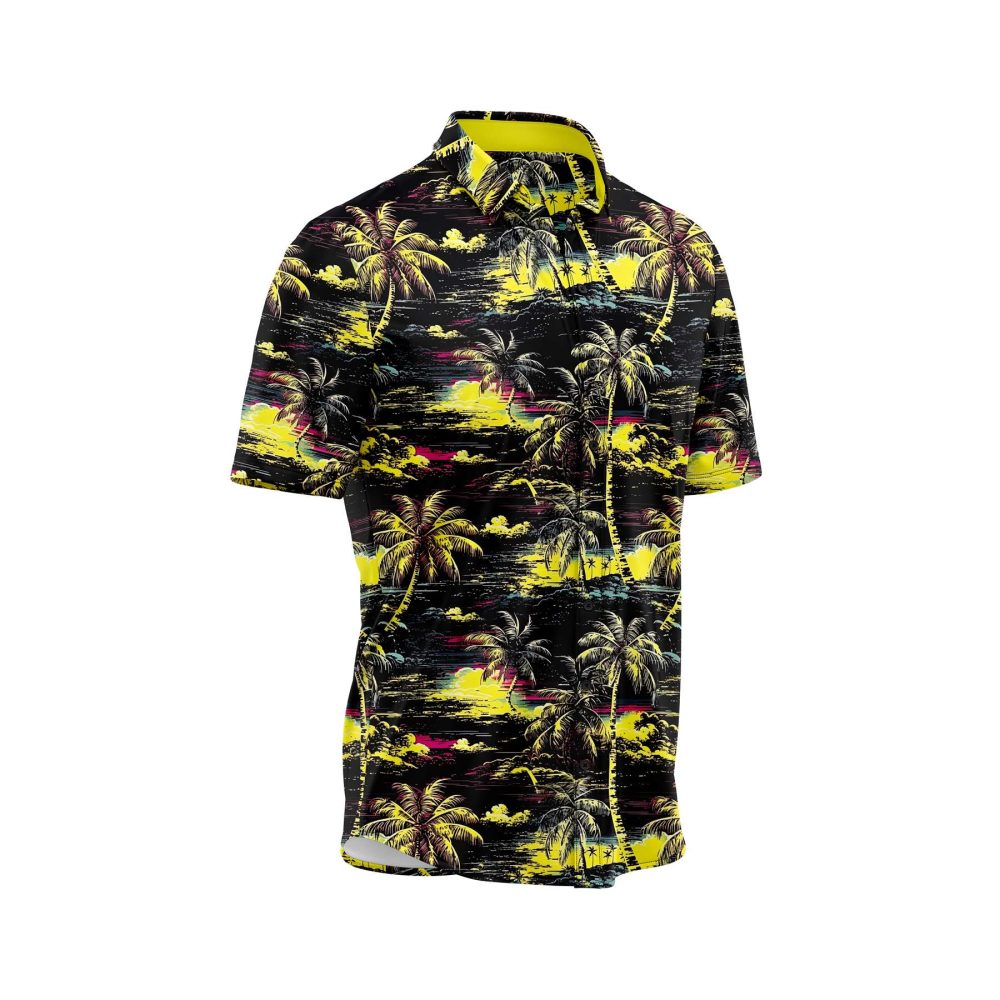 ibuytero Yellow Palm Beach Hawaiian Shirt 2