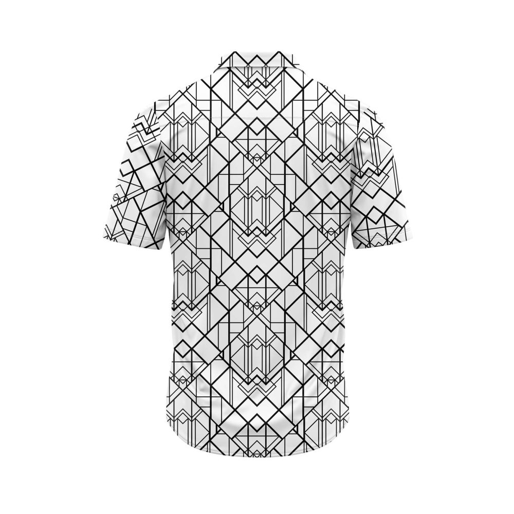 IBUYTERO ABSTRACT GRID HAWAIIAN SHIRT 1