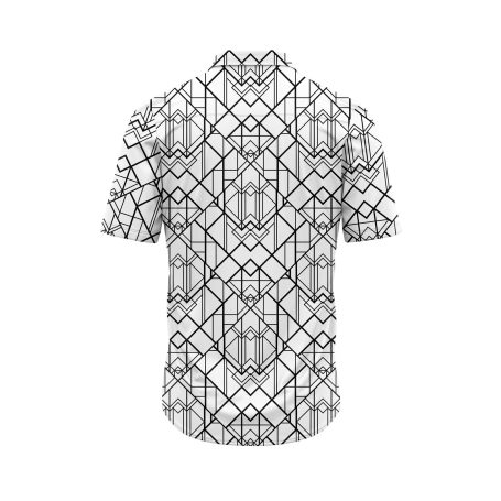 IBUYTERO ABSTRACT GRID HAWAIIAN SHIRT 1