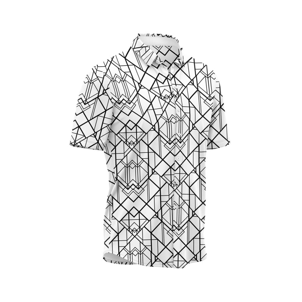 IBUYTERO ABSTRACT GRID HAWAIIAN SHIRT 2