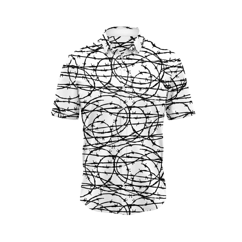 IBUYTERO BARBED WIRE HAWAIIAN SHIRT 0