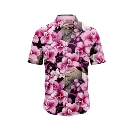 IBUYTERO BLOOMING ORCHIDS HAWAIIAN SHIRT 0