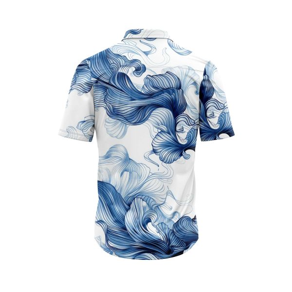 IBUYTERO BLUE WAVES HAWAIIAN SHIRT 1