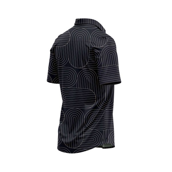 IBUYTERO DARK GEOMETRIC WAVE HAWAIIAN SHIRT 3