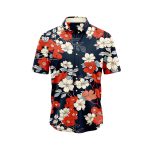 Floral Bloom Hawaiian Aloha Shirt- Tropical Beach Shirt