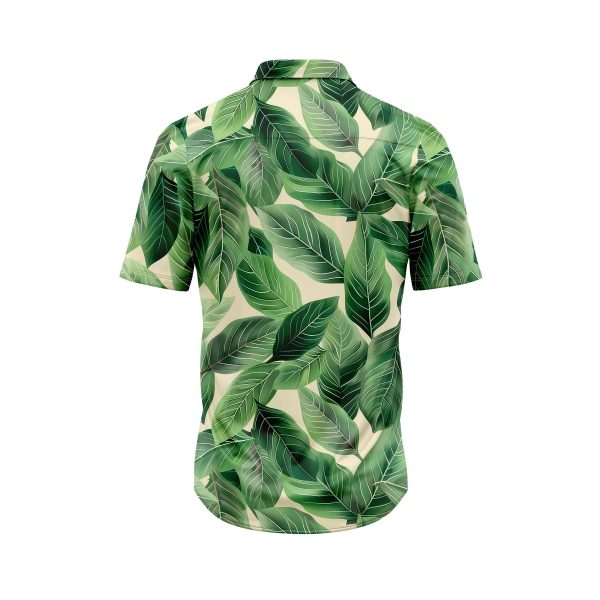 IBUYTERO GREEN LEAF HAWAIIAN SHIRT 1