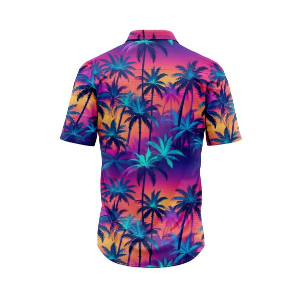 IBUYTERO NEON PALM TREE 4 HAWAIIAN SHIRT 1