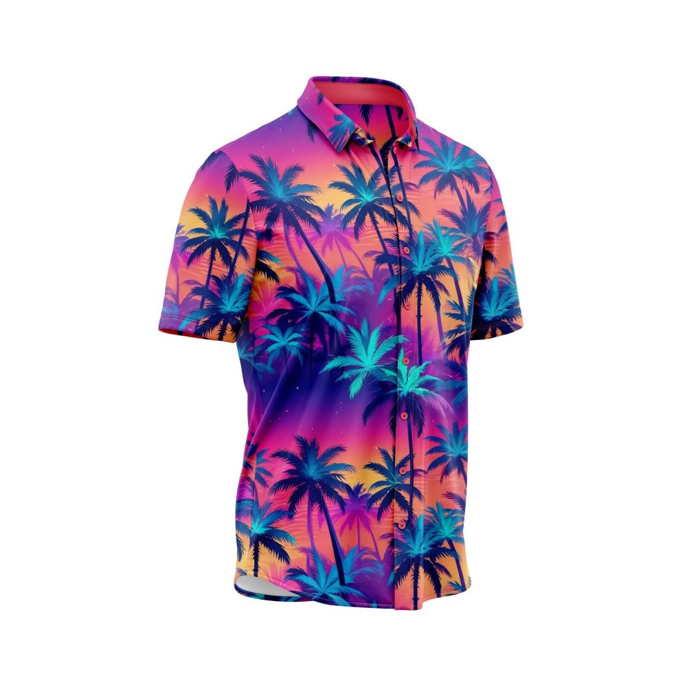 IBUYTERO NEON PALM TREE 4 HAWAIIAN SHIRT 2