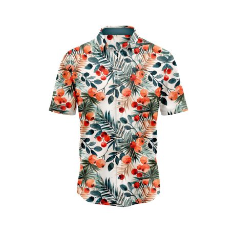 IBUYTERO ORANGE TROPICS HAWAIIAN SHIRT 0