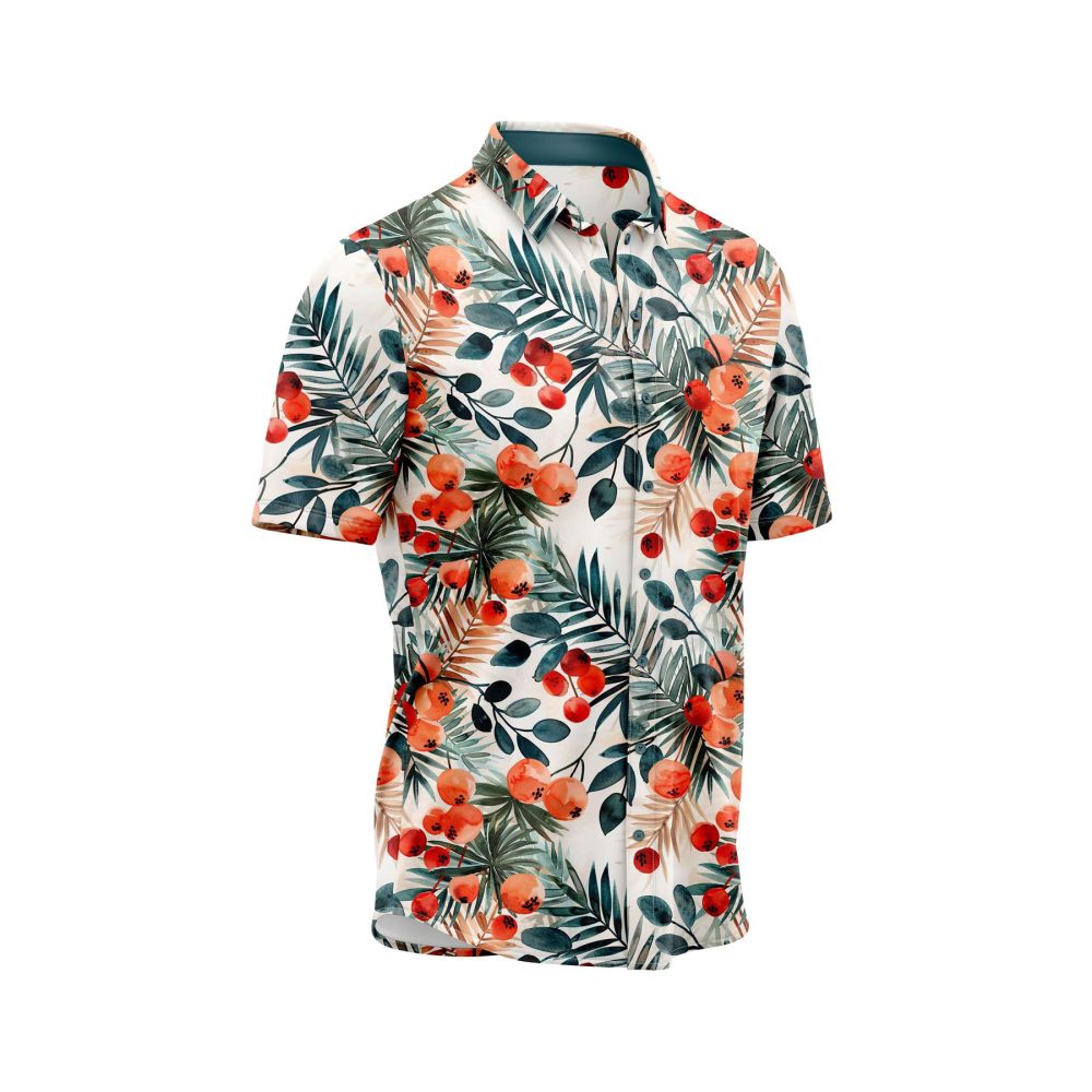 IBUYTERO ORANGE TROPICS HAWAIIAN SHIRT 2