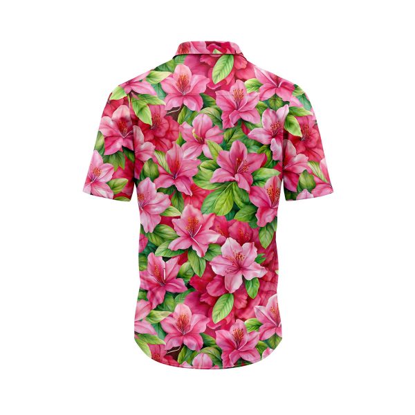 IBUYTERO PINK HIBISCUS HAWAIIAN SHIRT 1