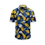 Tropical Blue Gold Leaf Hawaiian Shirt IBT-HWS-174