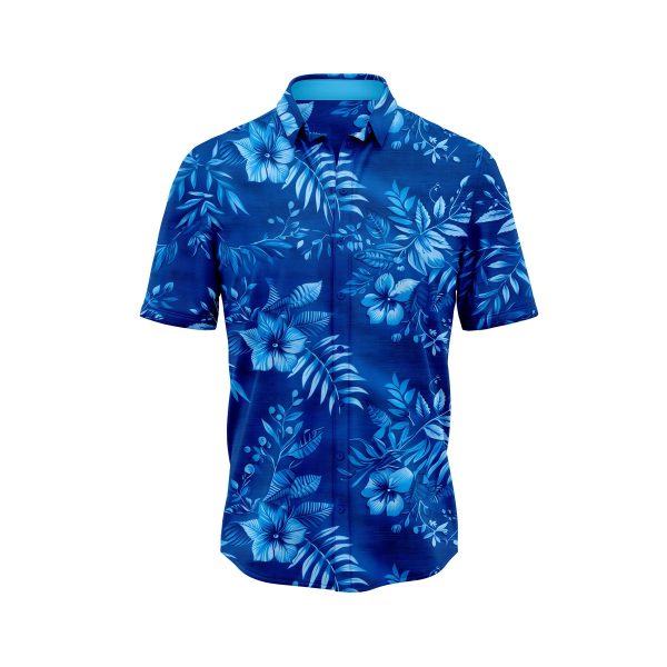 IBUYTERO TROPICAL BLUE HAWAIIAN SHIRT 0