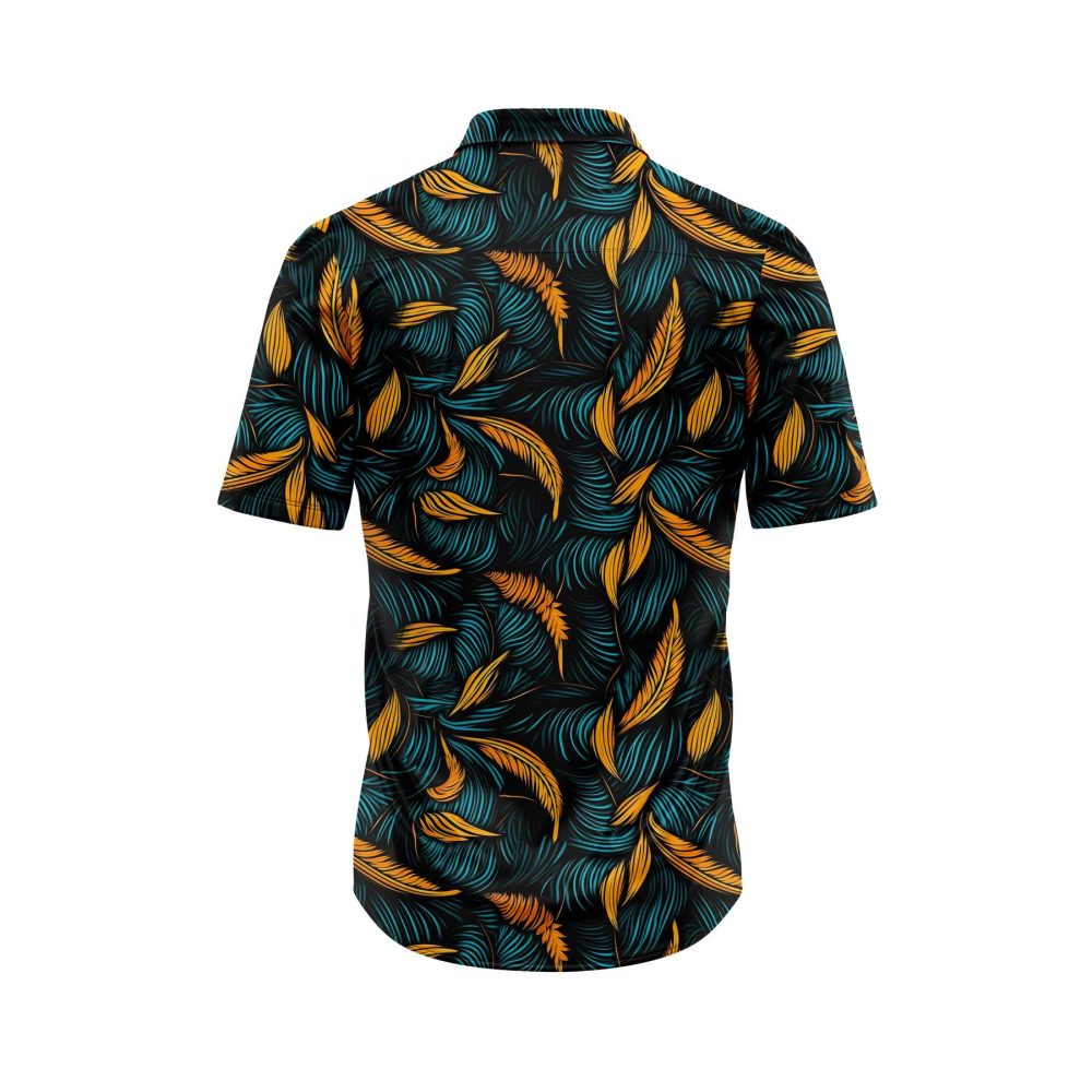 IBUYTERO TROPICAL FEATHER HAWAIIAN SHIRT 1