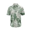 IBUYTERO TROPICAL GREEN LEAF HAWAIIAN SHIRT 0