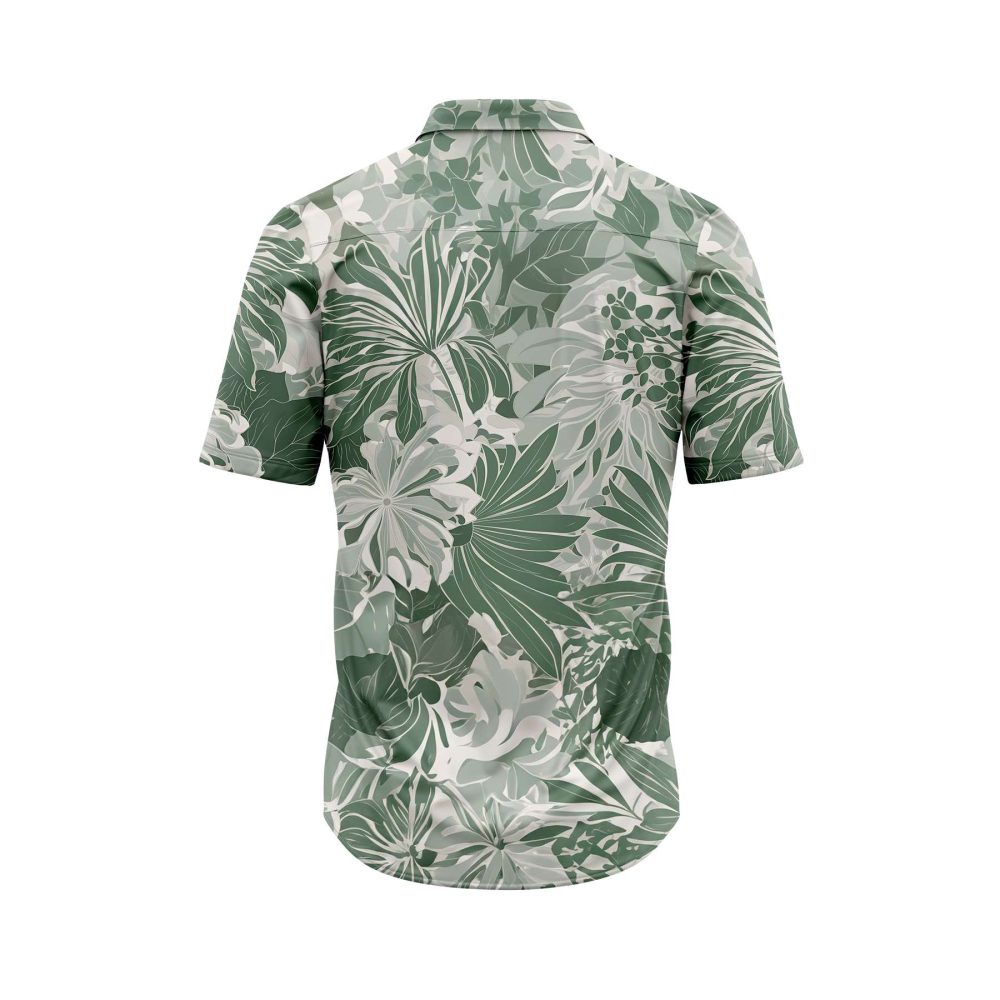 IBUYTERO TROPICAL GREEN LEAF HAWAIIAN SHIRT 1