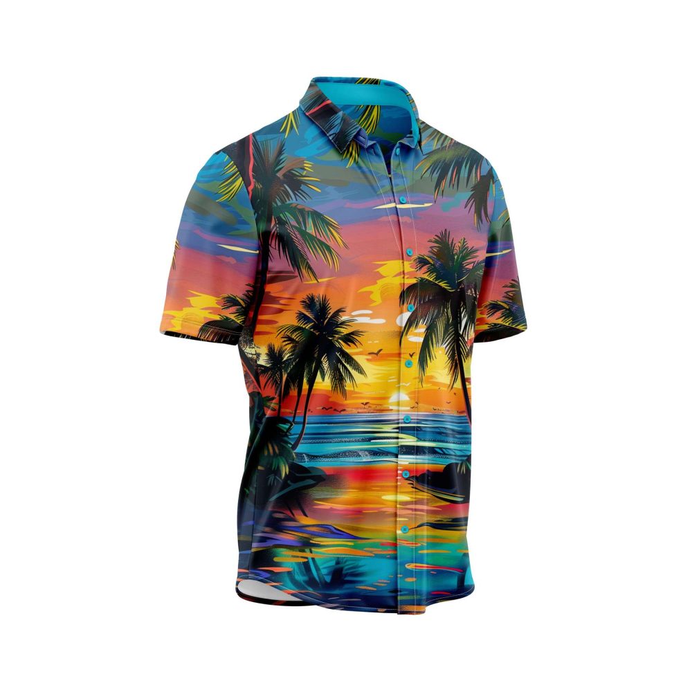 IBUYTERO TROPICAL SUNSET HAWAIIAN SHIRT 2