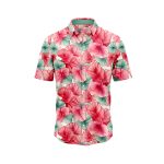 Vibrant Pink and Red Hibiscus Floral Hawaiian Shirt IBT-HWS-141