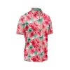 IBUYTERO VIBRANT PINK AND RED HIBISCUS FLORAL HAWAIIAN SHIRT 2