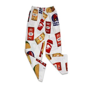 Taco Bell Drawstring Wide Leg Pants White Edition 1