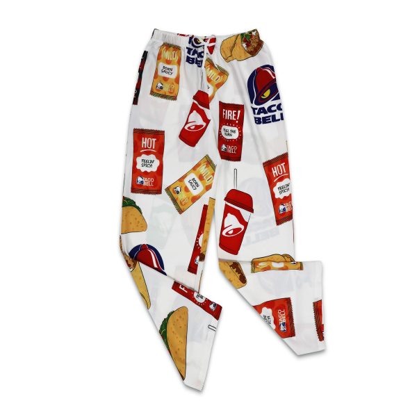 Taco Bell Drawstring Wide Leg Pants White Edition 1