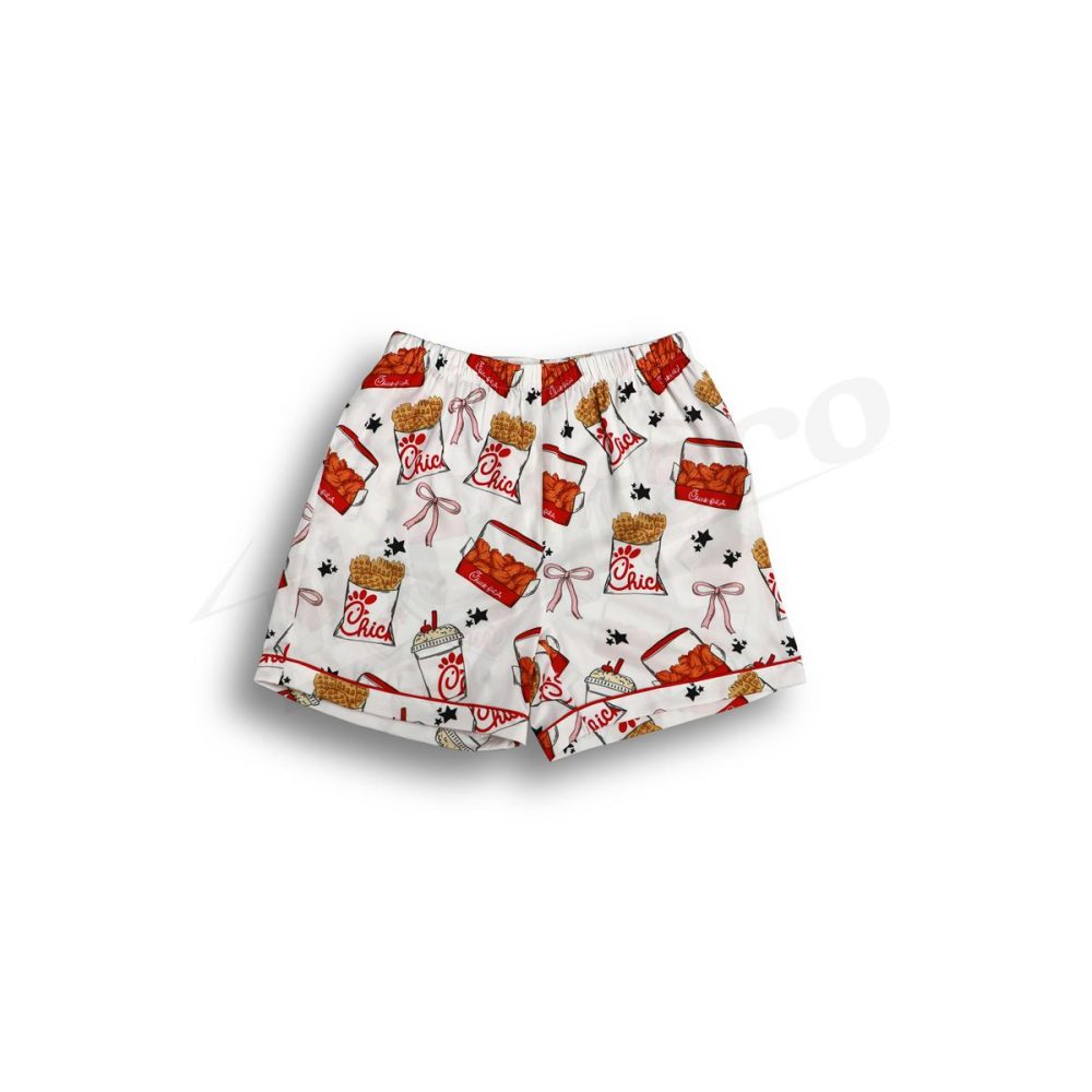 White Coquette Fried Food Pajama Set 2