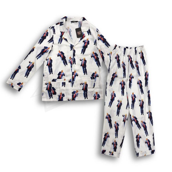 White Dancing Trump Pajamas Set